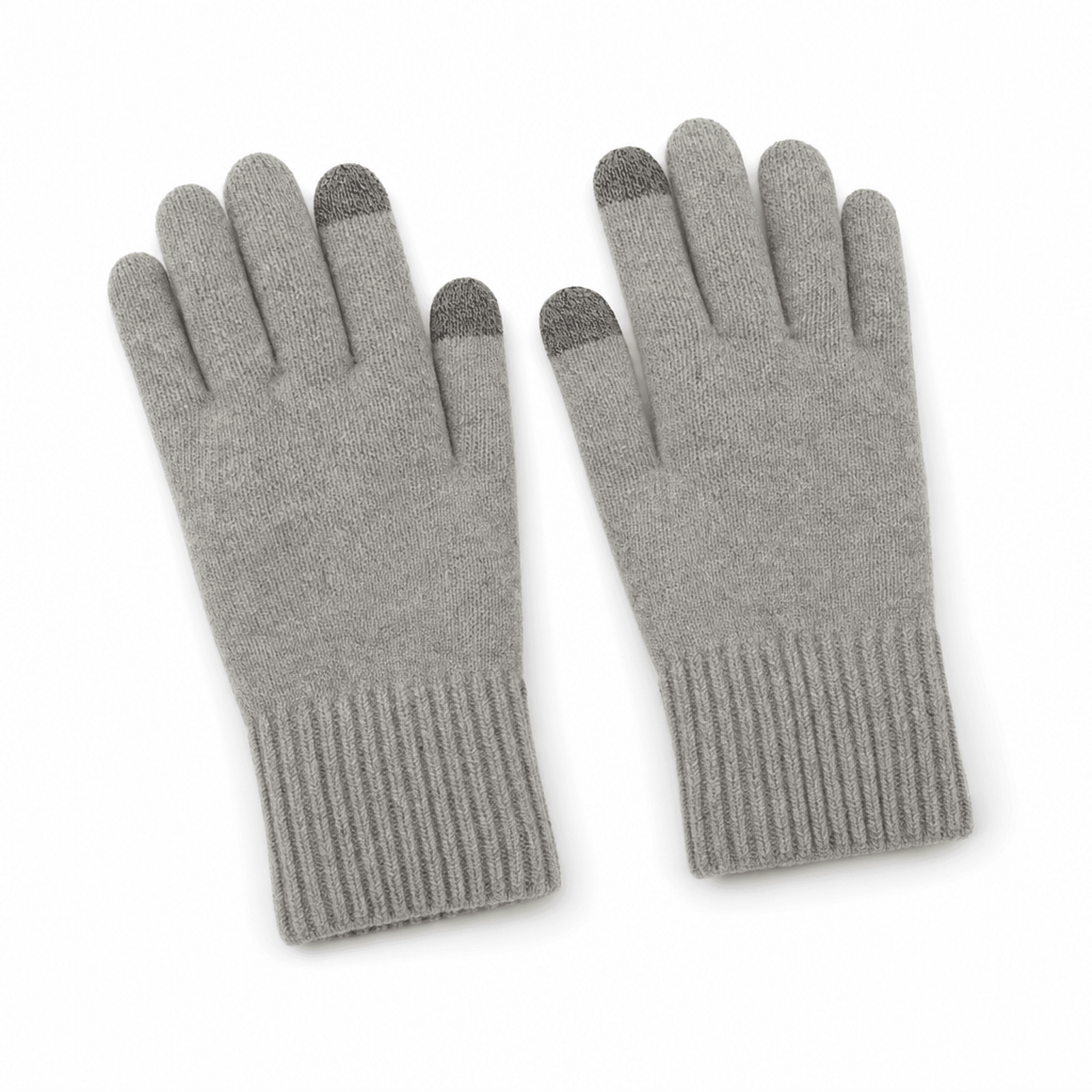 Grey Touchscreen Wool Gloves