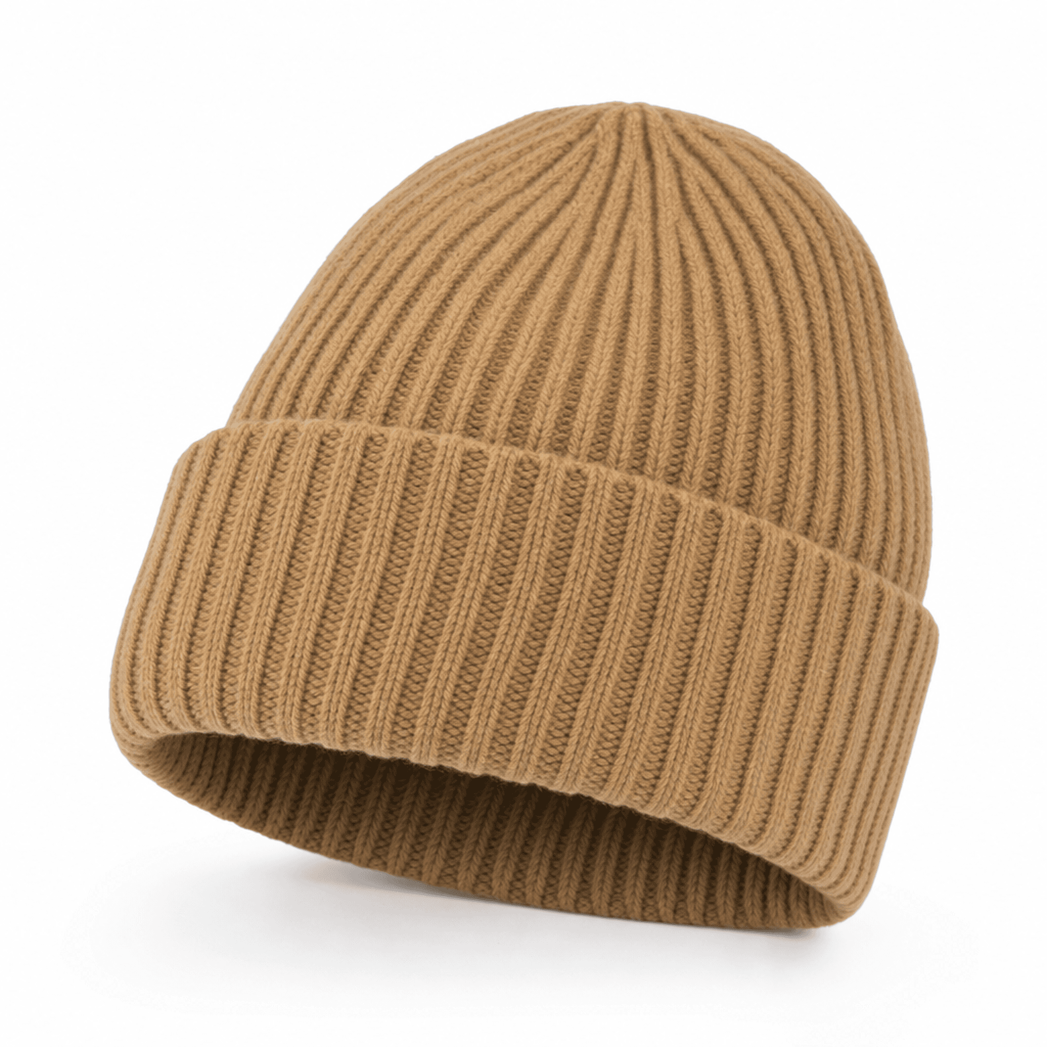 Camel Ribbed Beanie