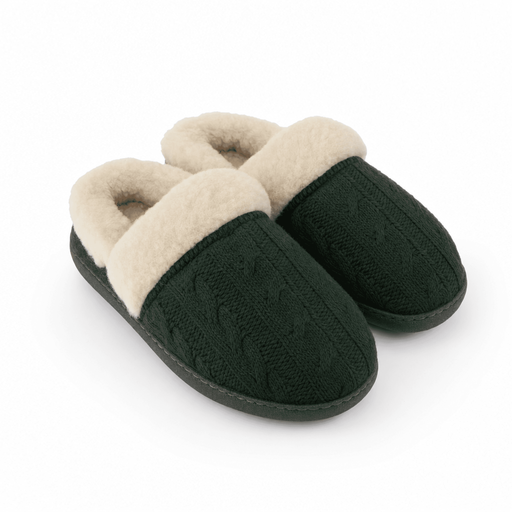 Forest Green Winter Slippers