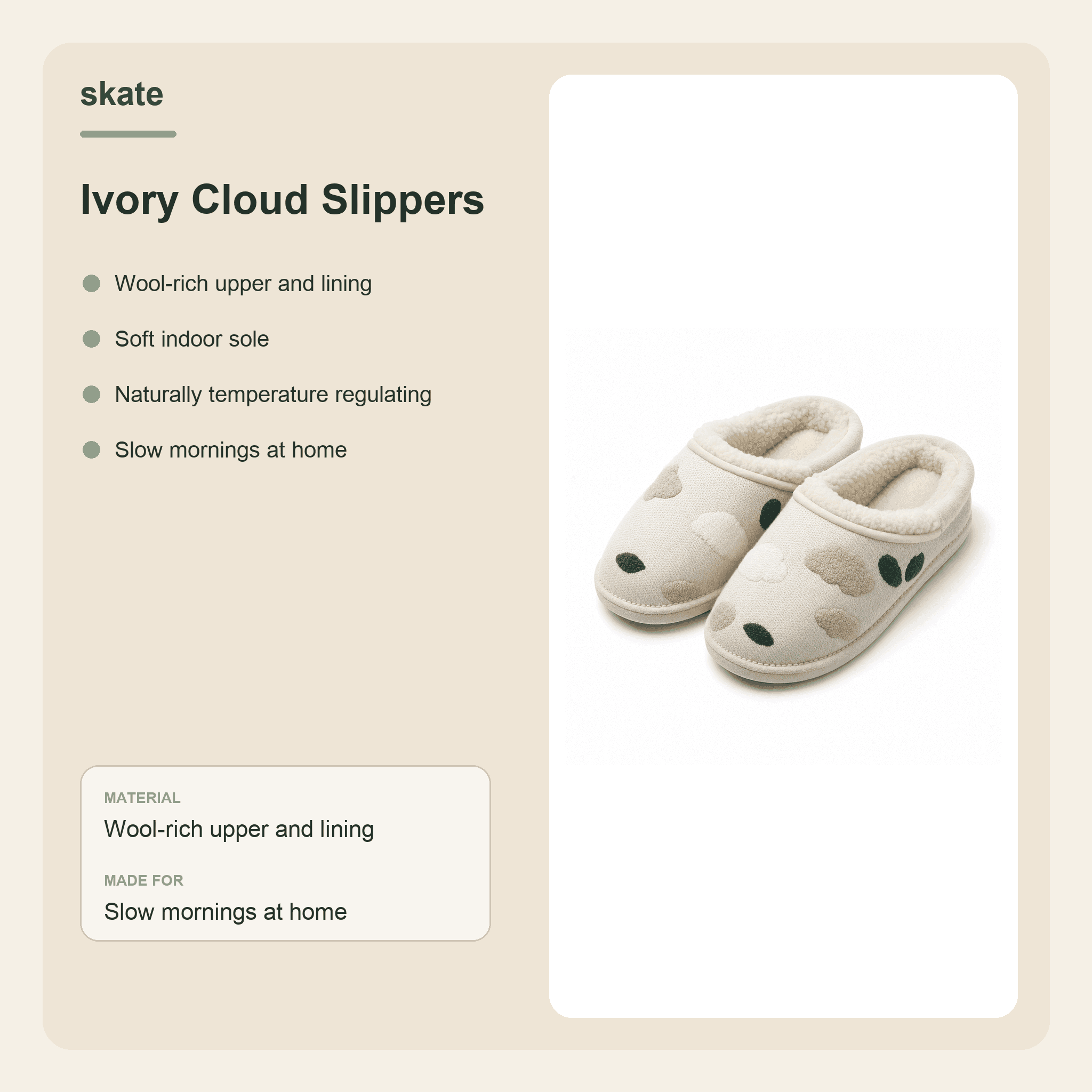 Ivory Cloud Slippers Details