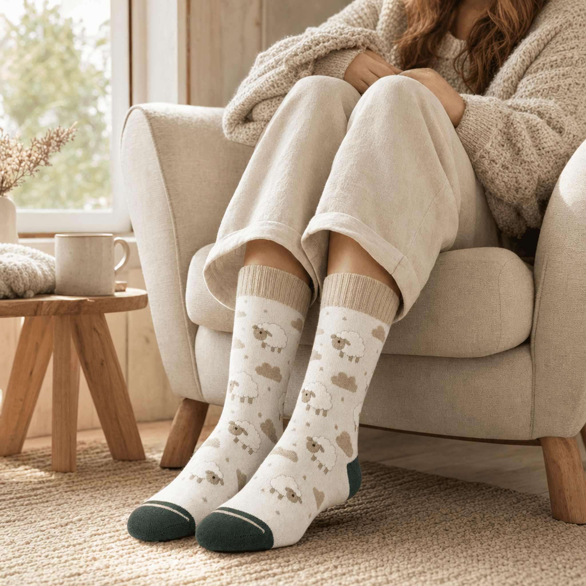 Sheep Cloud Socks — alternate view
