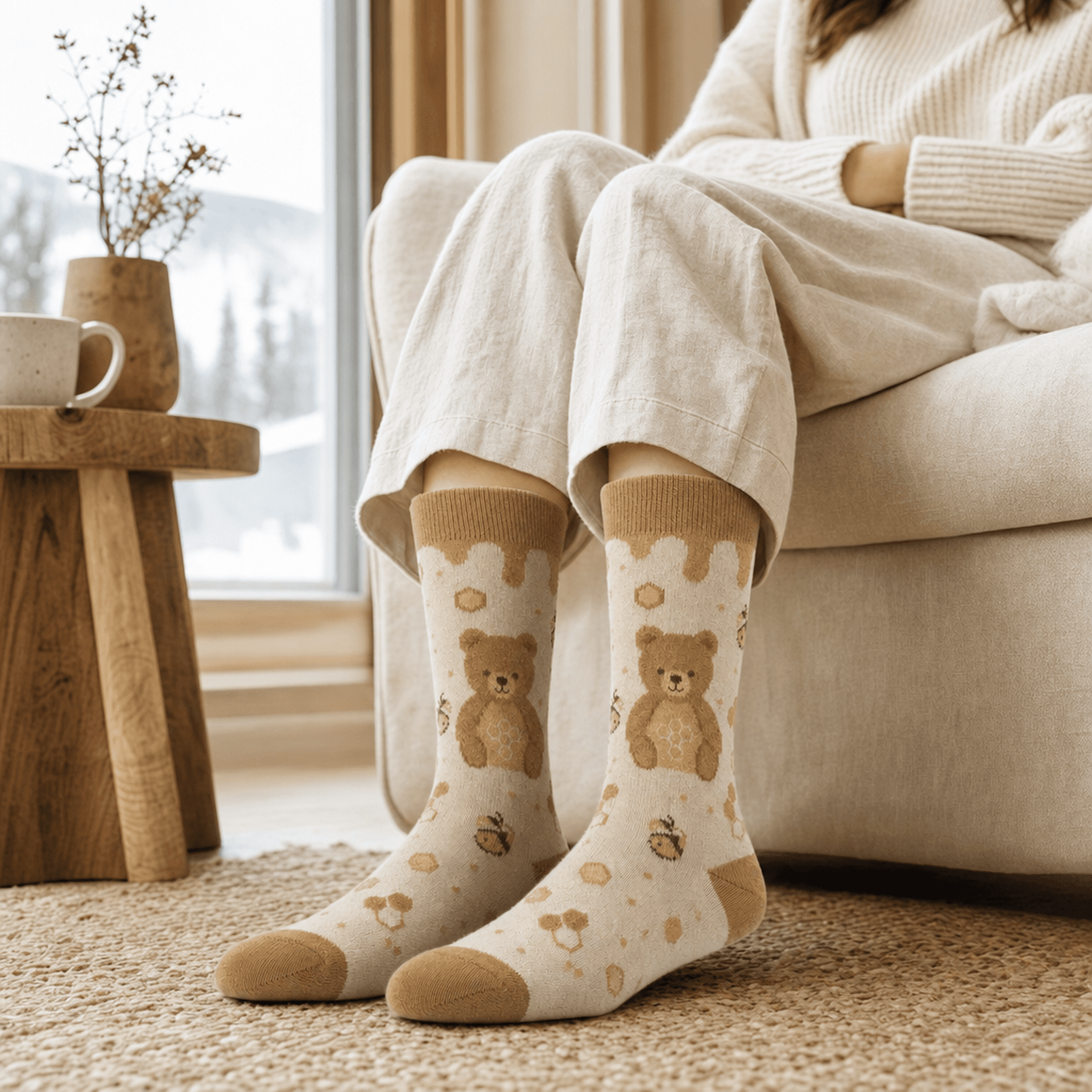 Honey Bear Socks — alternate view