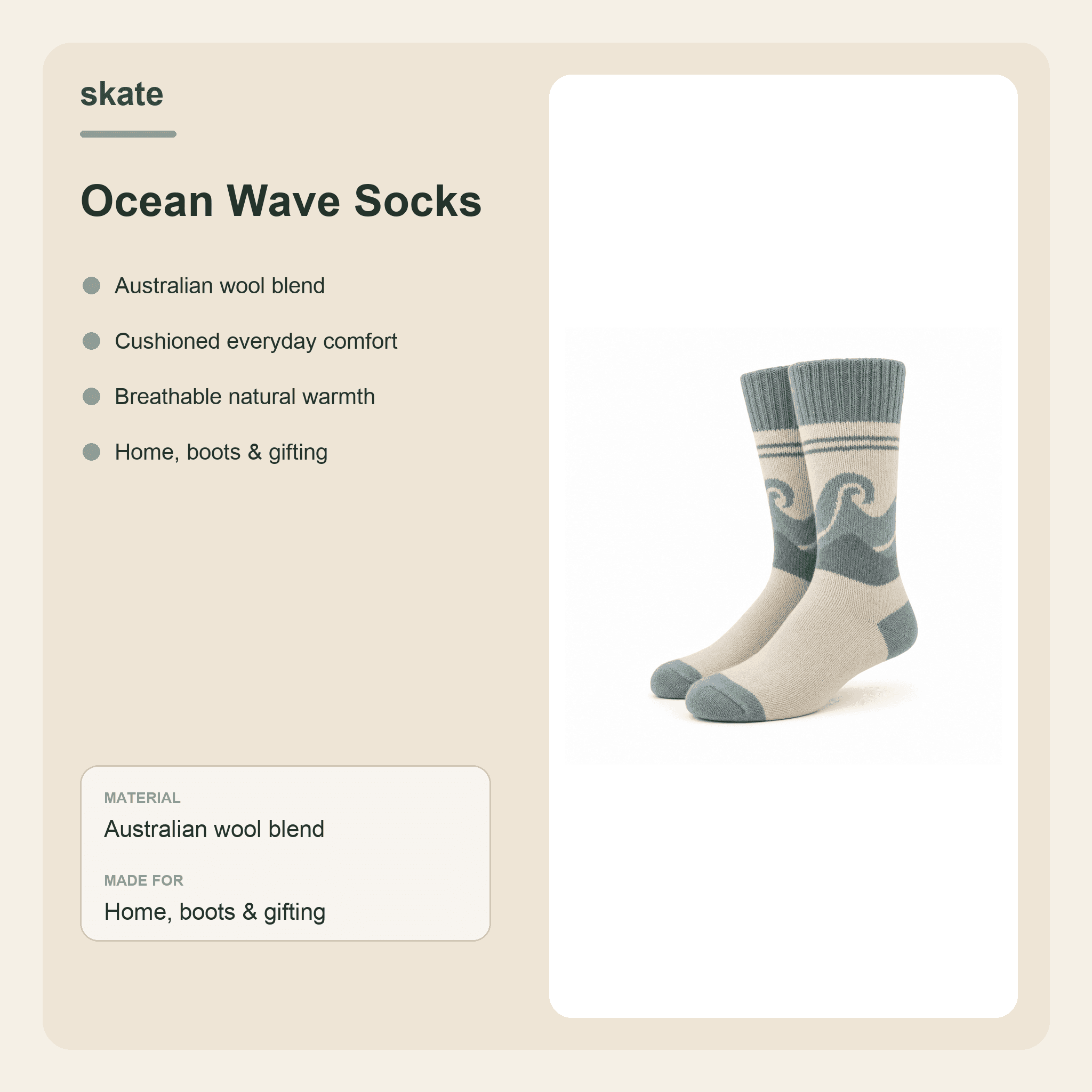 Ocean Wave Socks Details