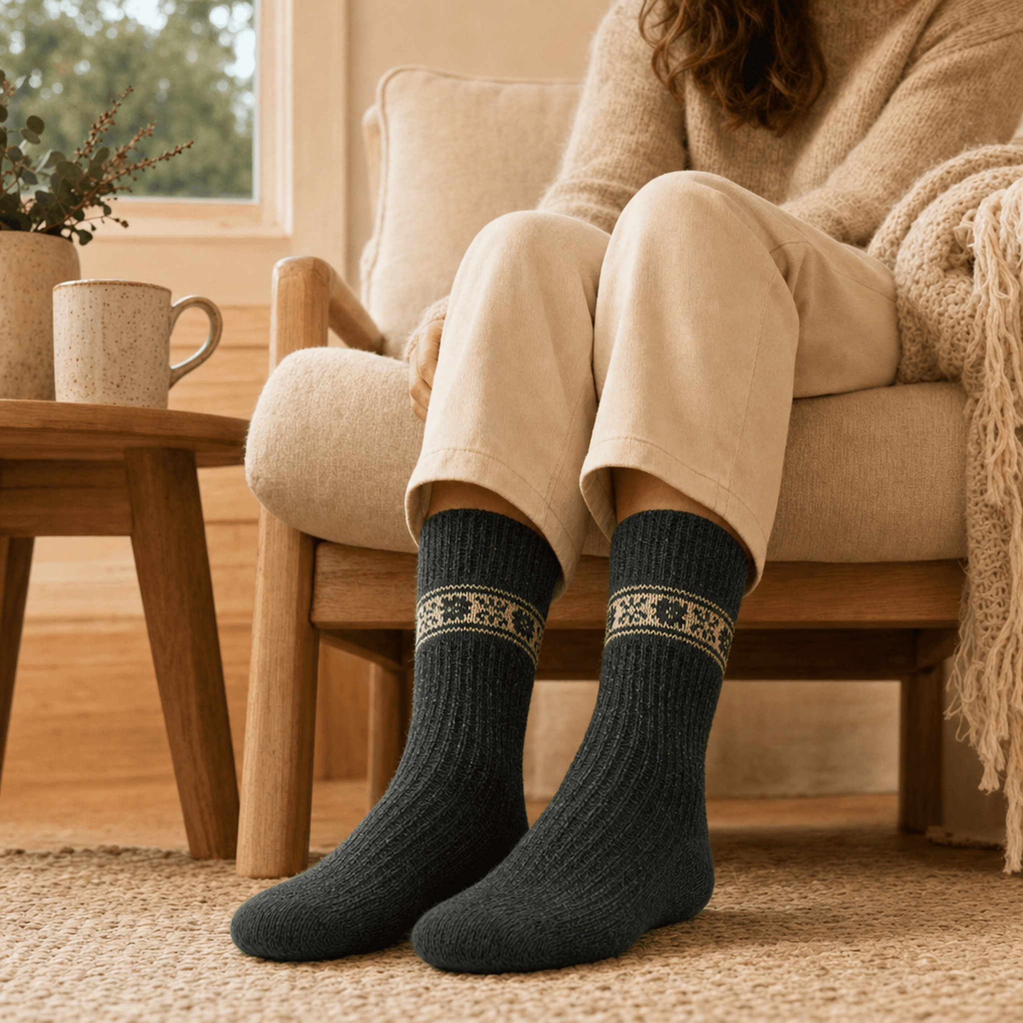 Charcoal Heavy Knit Socks — alternate view